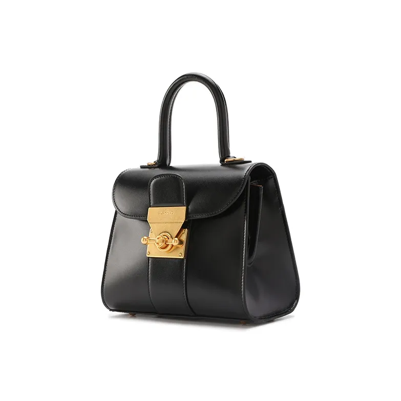 Clannad Cow Leather Shoulder Bag, Crossbody Bag, Handbag Small Size Women's Black-2
