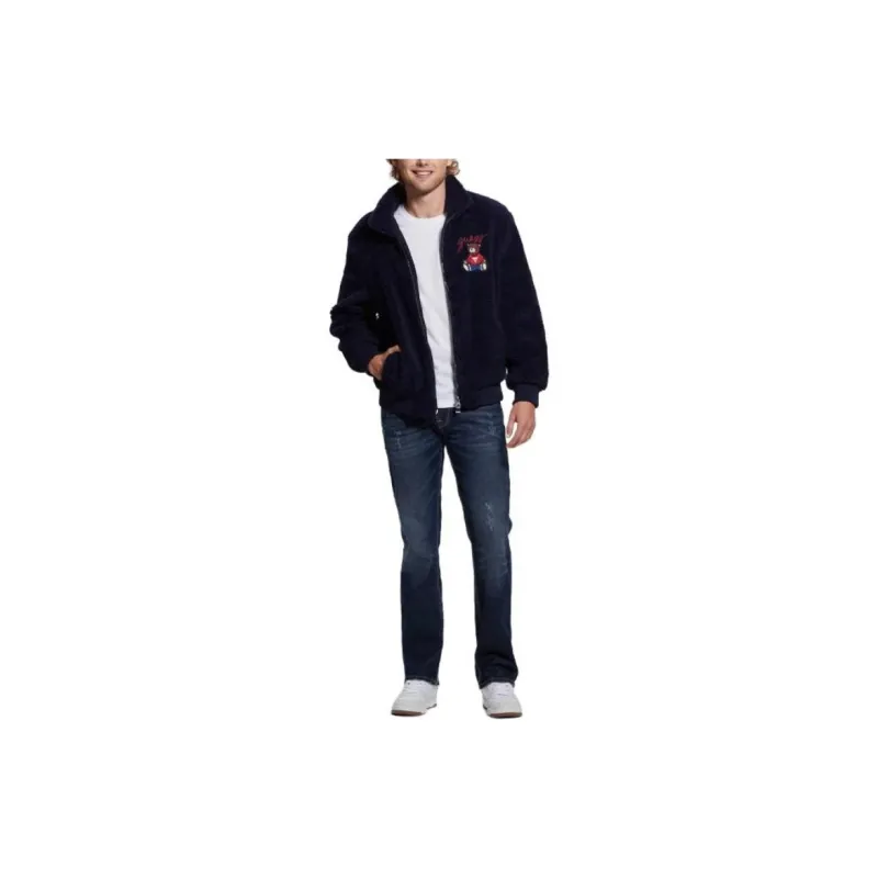GUESS Bear Sherpa Jacket Jackets Coats Men's Blue-3