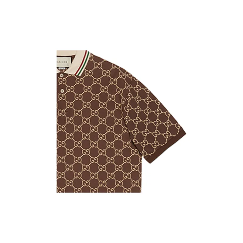 GUCCI Polo Shirts Men Brown-5