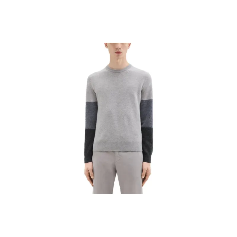 THEORY Sweater Men's Cool Gray Mixed Color-1