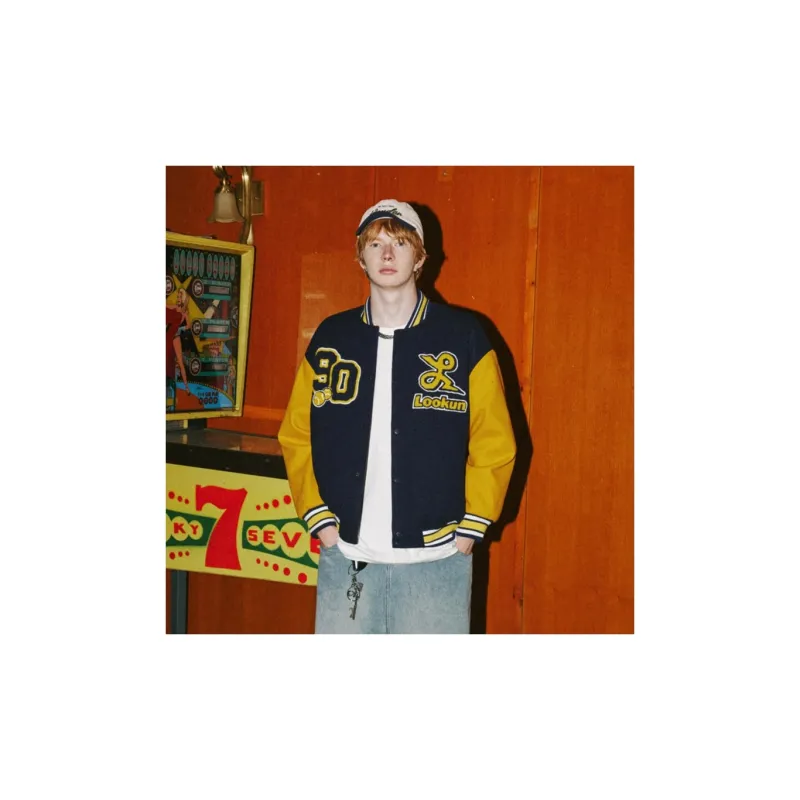 LOOKUN Jackets Unisex Navy Blue-2