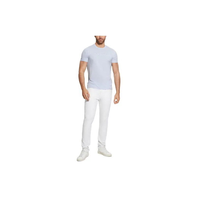 GUESS Embroidered Logo Tee T-Shirt Men's Blue-2