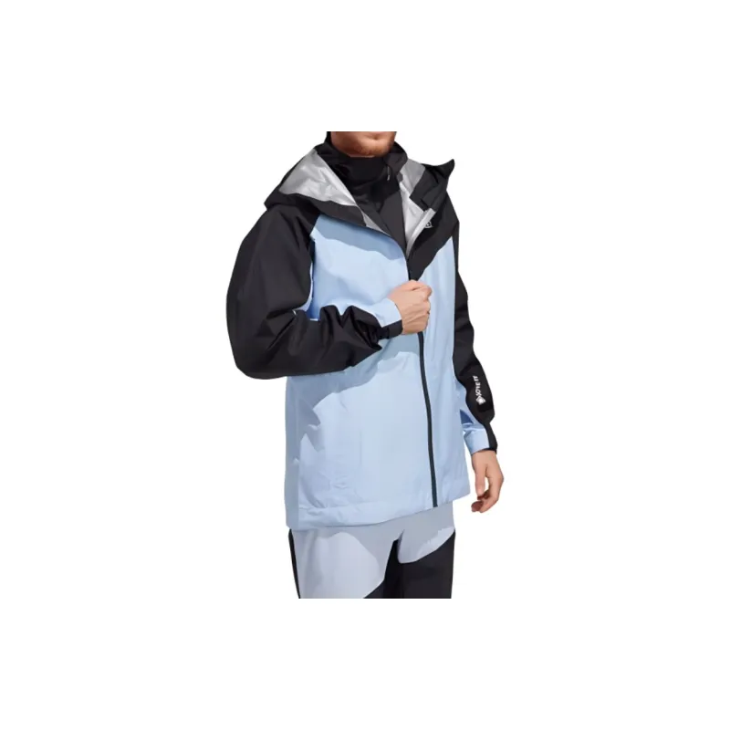 Adidas Hiking Waterproof And Windproof Windbreaker Jacket Men's Light Pink Blue/Black-2
