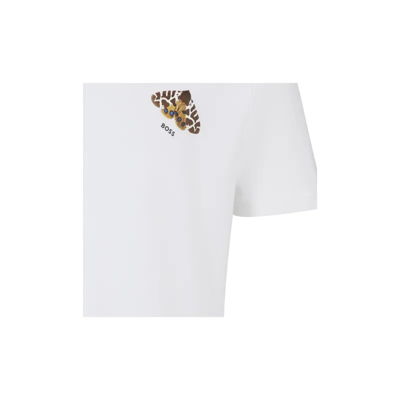 HUGO BOSS SS24 Drop Shoulder Sleeve T Shirt Men's White-1
