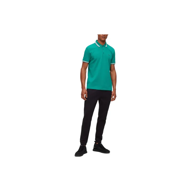HUGO BOSS Short Sleeved Polo Shirt Men's Turquoise-2
