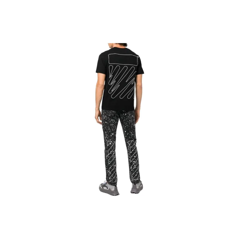 OFF WHITE Wave Outline Diagonal Slim T Shirt-2