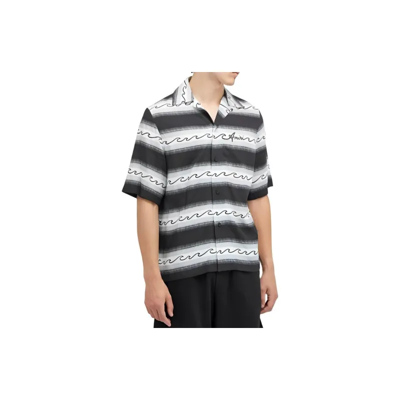 AMIRI Baja Wave Printed Short Sleeved Shirt-1