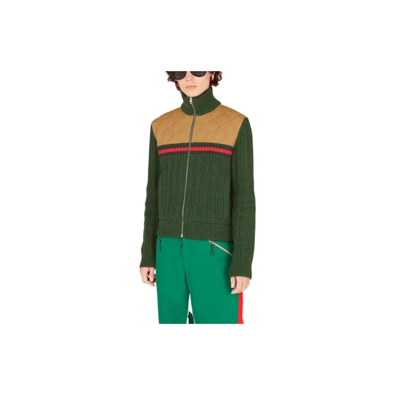 GUCCI Web Stripe detailed Knit Jacket-3