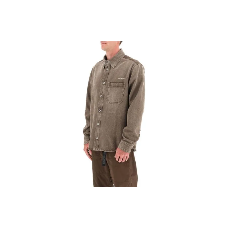 OFF WHITE Shirts Men Light Brown-3