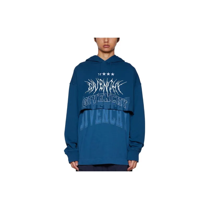 Givenchy Logo print Layered Cotton Hoodie-1