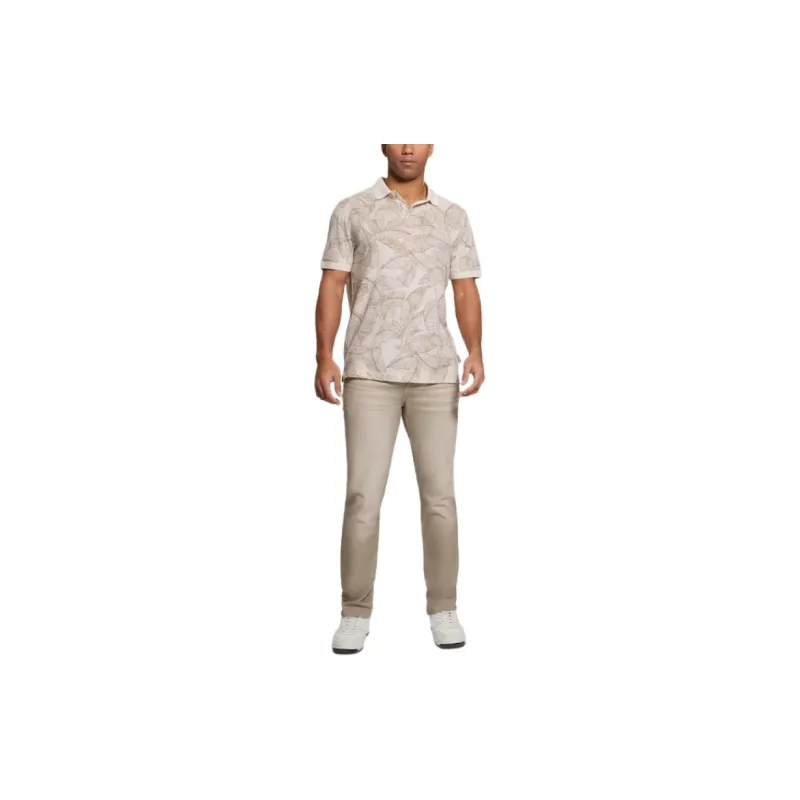 GUESS Eco Leaves Polo Shirt Men's White-1