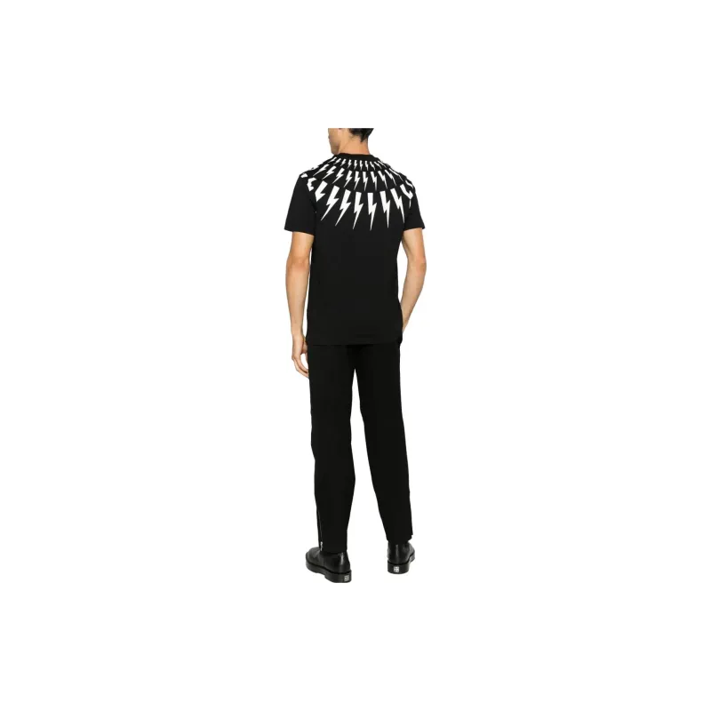 Neil Barrett Thunderbolt print Cotton T shirt-2