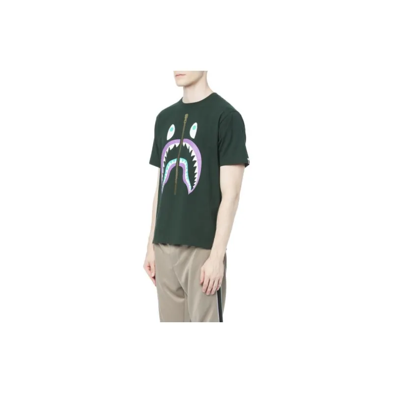 Bape Colors Gold Zip Shark Tee SS19-6
