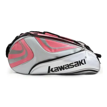 Kawasaki Badminton Racket Bags 6 Pcs Pack Sports Casual Style Backpack Peach Red Unisex Independent Shoe Compartment