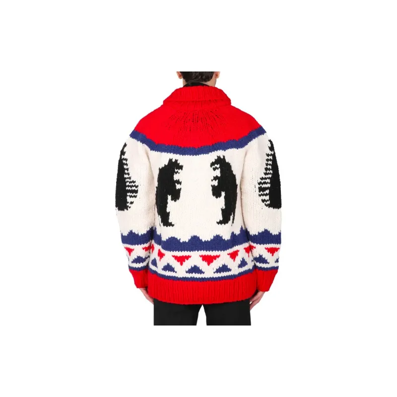DSQUARED 2 Intarsia Knit Zipped Sweater-3