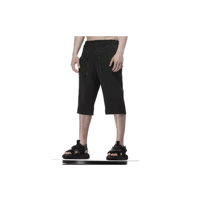 NORVINCY Outdoor Sports Elastic Trendy Badge Embossed Casual Shorts Unisex-4