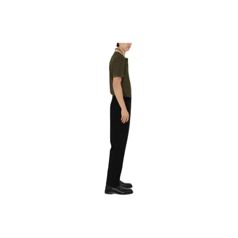 Burberry Checkered collar Cotton Polo Shirt-3