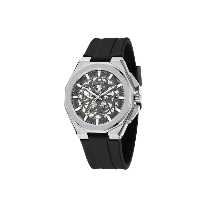 DANIEL GORMAN Daniel Golman Watch For Men Mechanical Movement Silicone Strap Watch Men's Watches Black Dial-1