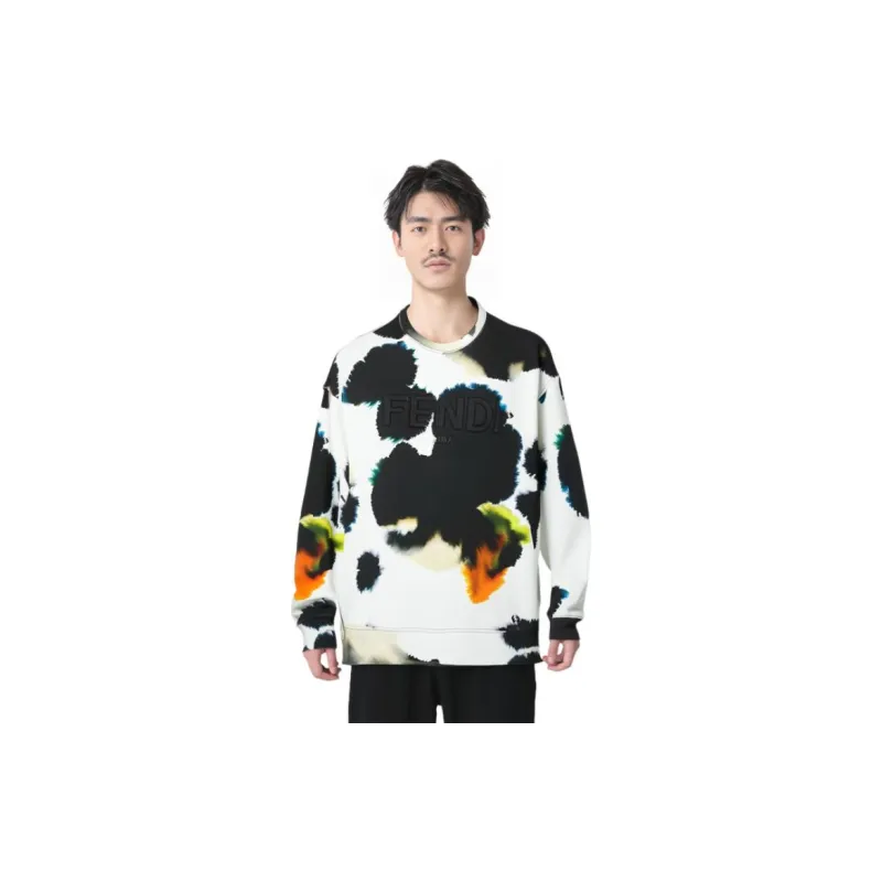 FENDI Spotted Motif Printed Jersey Sweatshirt-2