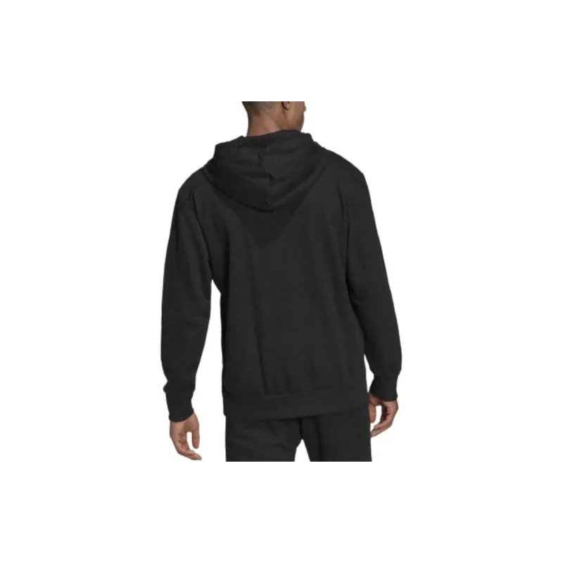 Adidas Mélange Full-Zip Hooded Sweatshirt Jackets Coats Men's Black-1