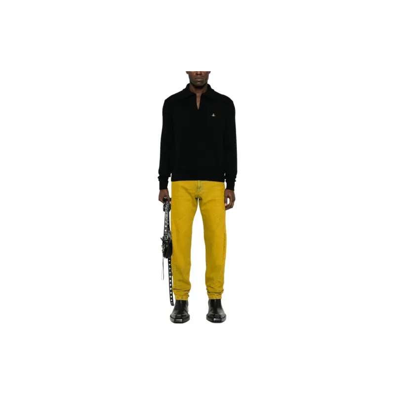 Vivienne Westwood Orb Embroidered Knitted Polo Shirt-1