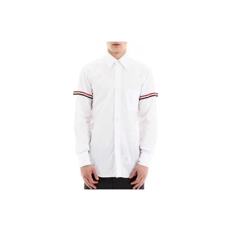 THOM BROWNE Rwb Stripe Buttoned Shirt-4