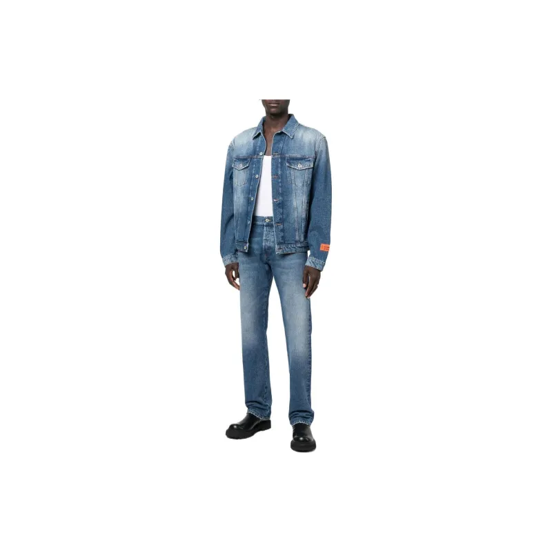 HERON PRESTON Stonewashed Straight leg Jeans-1