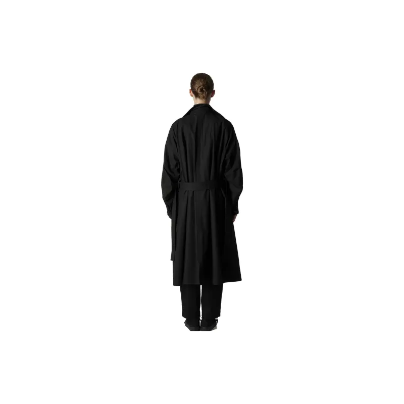 Yohji Yamamoto Belted Cotton Trench Coat-4