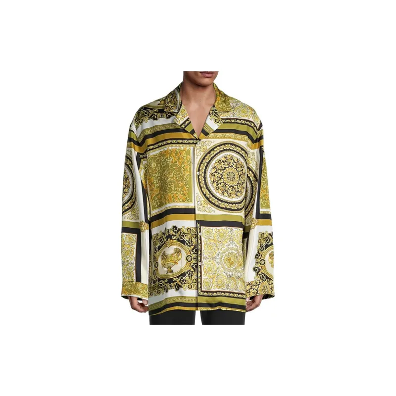 VERSACE Mixed Print Silk Shirt-3
