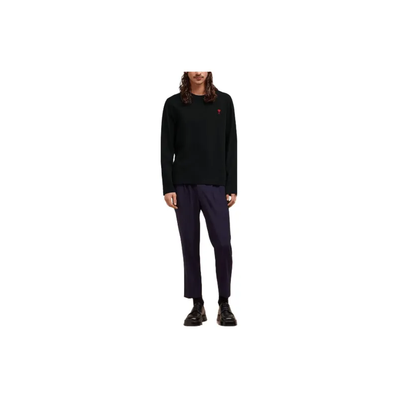 Ami Paris Long Sleeve Ami De Coeur T Shirt-1