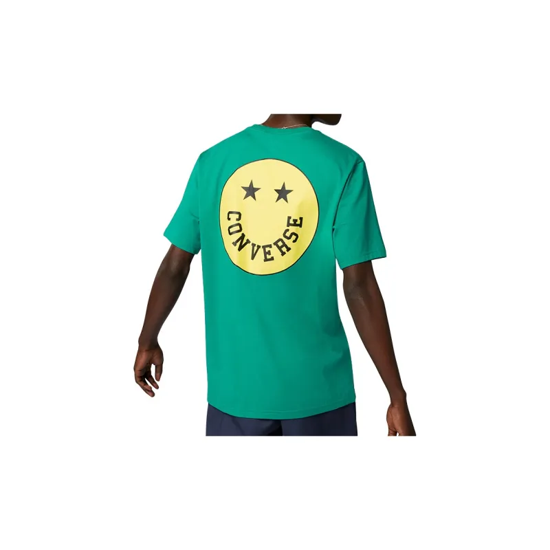 Converse Smiling Face Pattern T Shirts Men Green-2