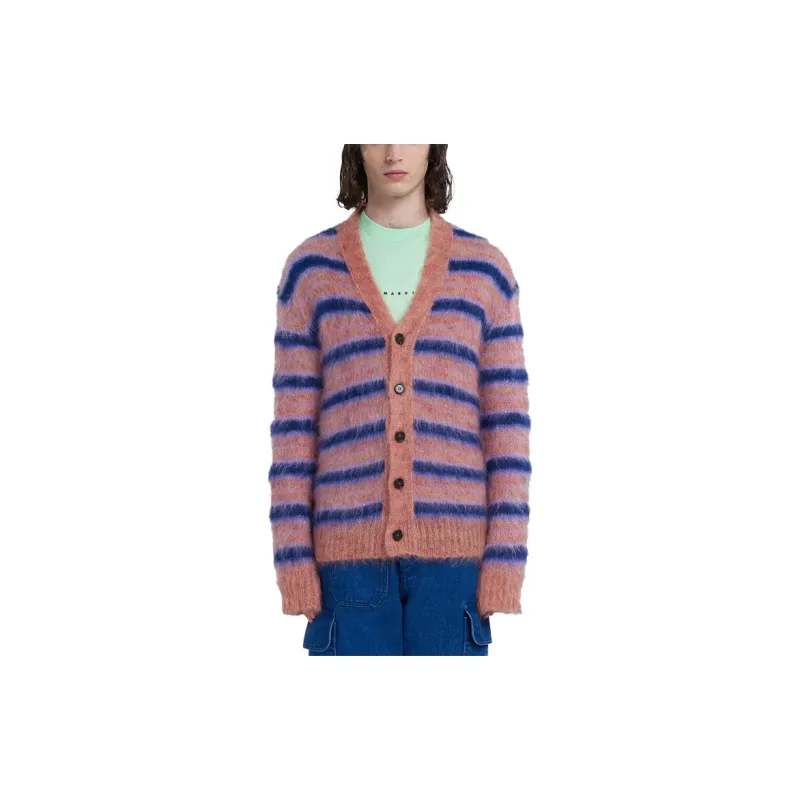 MARNI Mohair Striped Cardigan-3