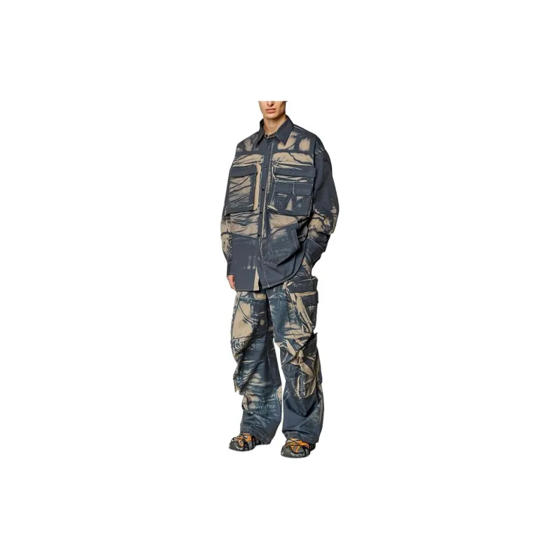 DIESEL S-Cadd Creased-print Cargo Shirt-2