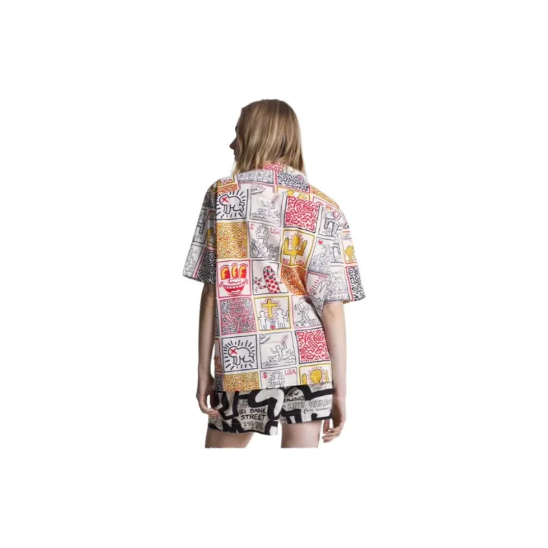 Keith Haring X Tommy Hilfiger Tommy Hilfiger X Keith Harlem Co authored Series Shirts Unisex Multicolor Print 02R-2