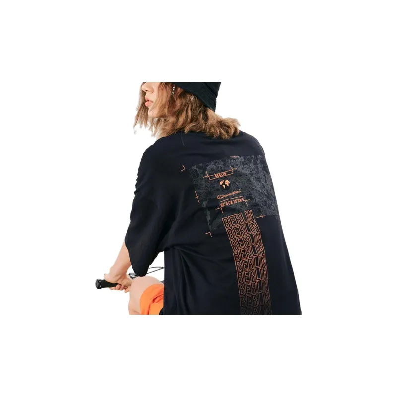 Champion Rochester T Shirts Unisex Black Orange LOGO-3