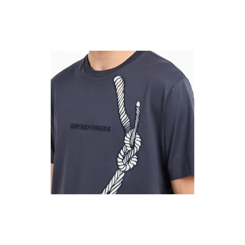 EMPORIO ARMANI Jersey T shirt With Rope Embroidery And Asv Logo-4