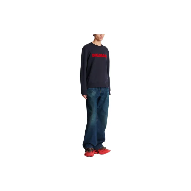 BALMAIN Sweatshirts Men Blue-4