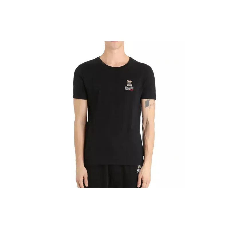 MOSCHINO Logo Embroidered Crewneck T Shirt-3
