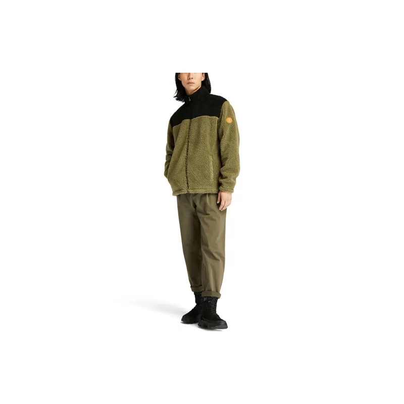 Timberland Velvet Jackets Men Khaki Green-4
