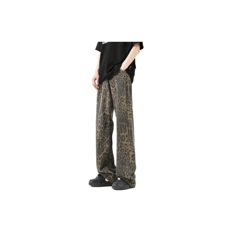 OTKSK Jeans Unisex Leopard Print-9