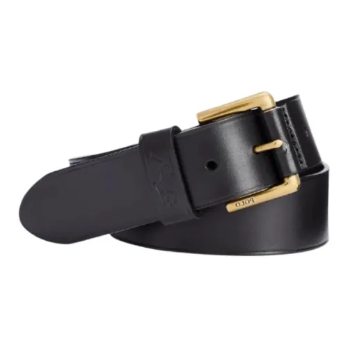 Polo Ralph Lauren Cow Leather Leather Belts Men's Black Width: 3.8cm