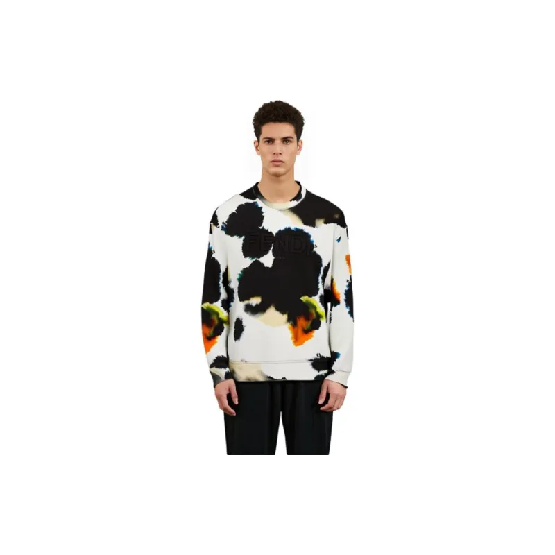 FENDI Spotted Motif Printed Jersey Sweatshirt-3