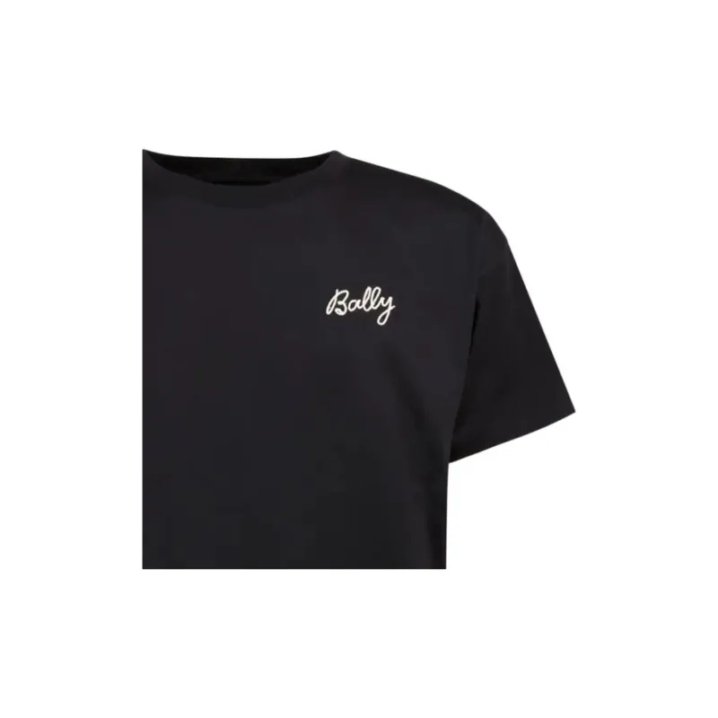 BALLY Logo embroidered Organic Cotton T shirt-6