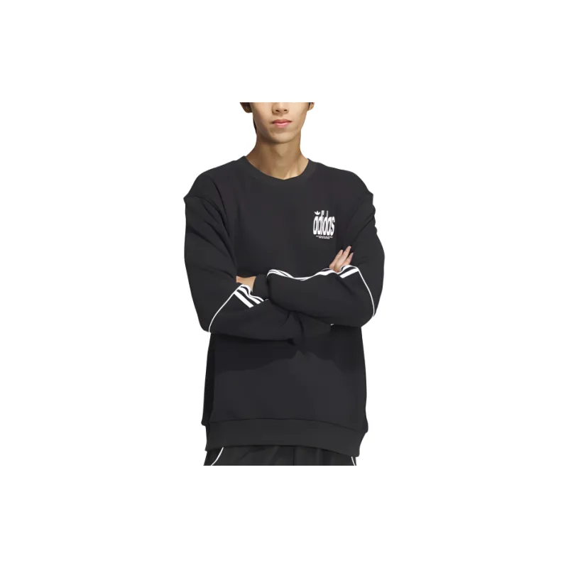 Adidas Originals DELUXE CREW Sweatshirt Men's Black-3