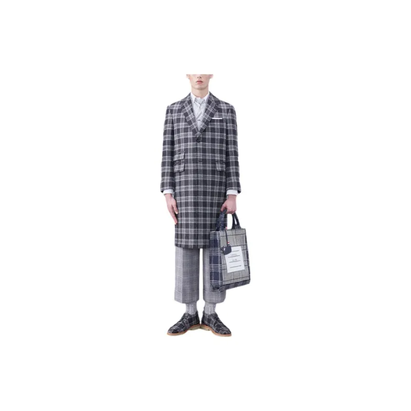 THOM BROWNE THOM BROWNE FW23 Early Autumn Collection Coats Men Medium Gray-1