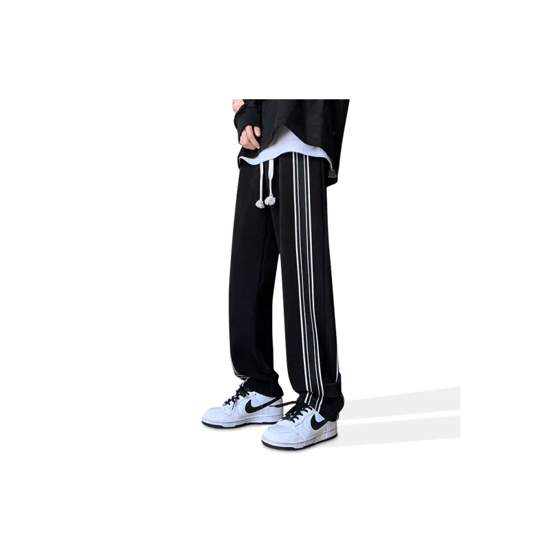 WILD LEADER Casual Pants Unisex Black-2