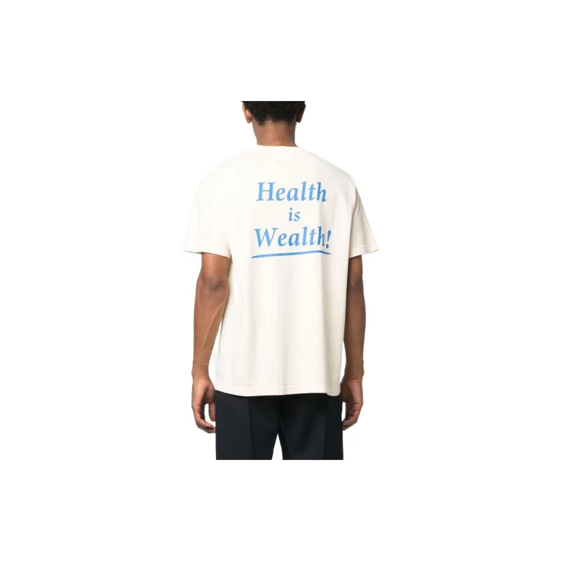 SPORTY & RICH Health Is Wealth Logo print T shirt-2
