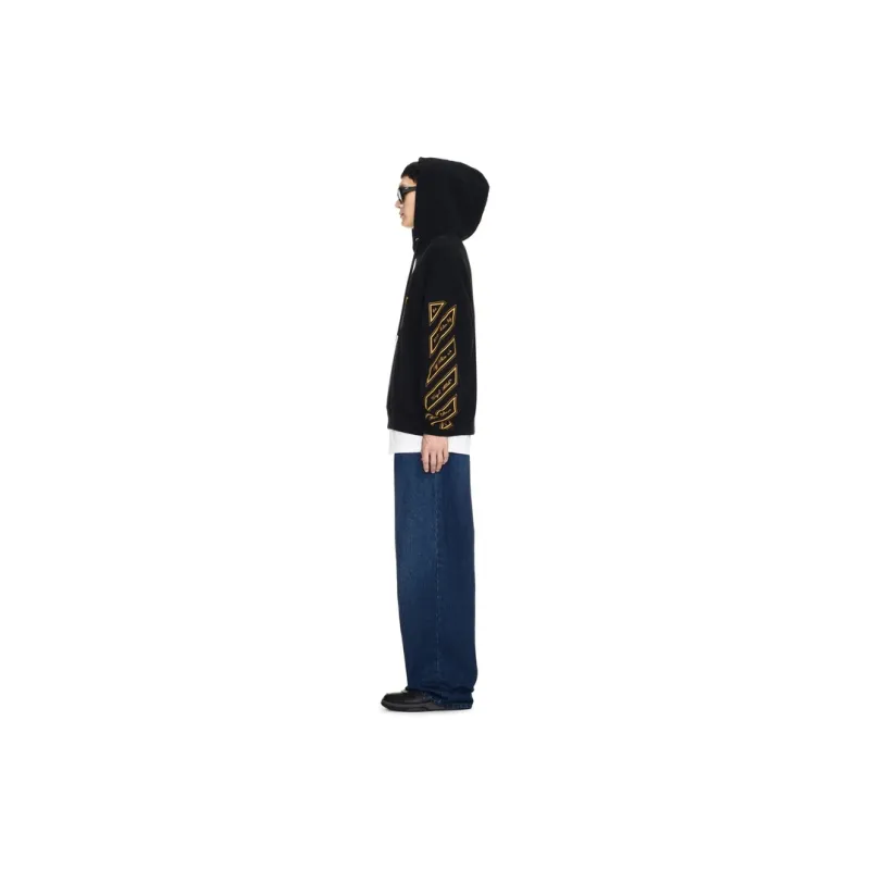 OFF-WHITE Logo Printed Drawstring Hoodie-3