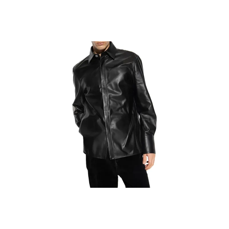 Ferragamo Long-Sleeved Leather Shirt-2