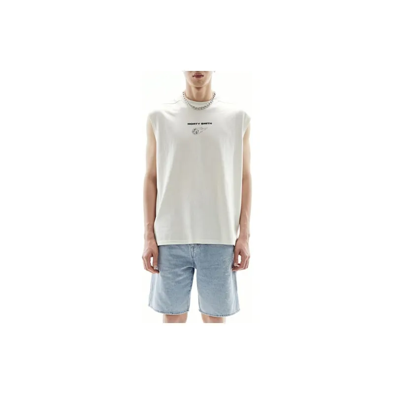 H&M Tank Tops Men's White/Rick And Morty-1